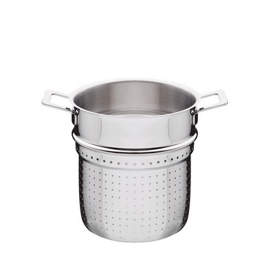 pots&pans perforated basket in polished 18/10 stainless steel